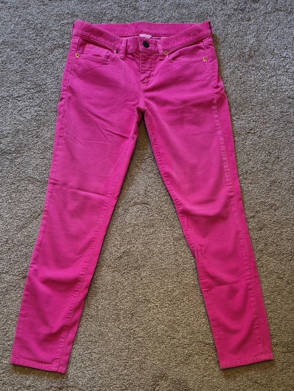 J. Crew Hot Pink Skinny Corduroys Sz 26